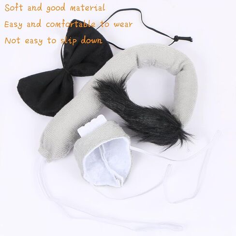 LIYDE Donkey Costume Set - Ears, Tail, Nose, Bowtie - Halloween, Birthday, Christmas, Cosplay Party Decorations in Saudi Arabia