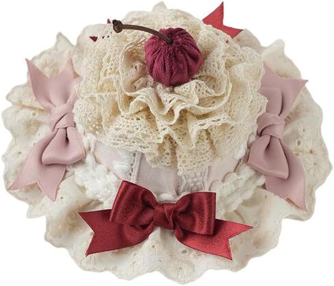 Lolita Mini Top Hat Cake Cocktail Tea Party Fascinator Women Bow Mini Top Hat Lolita Hair Accessories in Saudi Arabia
