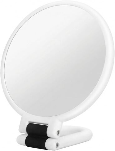 50x Magnifying Mirror, Travel Hand Mirrors with 360° Adjustable Handle, Double Side Handheld Mirror with 1X, 50X Magnification, Hand Held Foldable Travel Mirror for Makeup (White) in Kuwait
