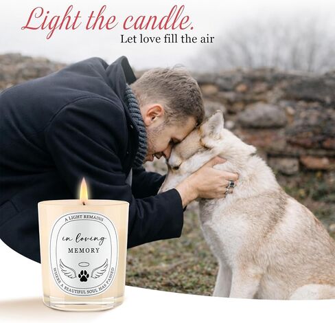 Pet Loss Memorial Candle - Sympathy Gift for Loss of Dog or Cat, 6 Oz Lavender Scented Soy Wax with Paw Print Relief & Angel Wings Label, in Loving Memory Bereavement Keepsake for Grieving Pet Owners in Saudi Arabia