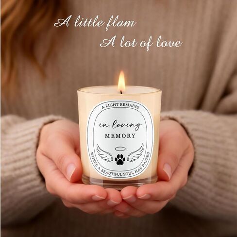 Pet Loss Memorial Candle - Sympathy Gift for Loss of Dog or Cat, 6 Oz Lavender Scented Soy Wax with Paw Print Relief & Angel Wings Label, in Loving Memory Bereavement Keepsake for Grieving Pet Owners in Saudi Arabia