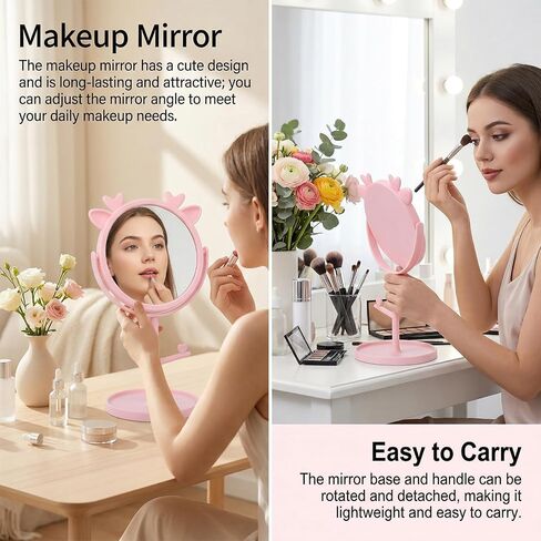 16 Pcs Spa Party Supplies for Girls Mirrors with Deer Ears, Spa Party Mirrors Bulk for Sleepover Birthday Favors, Pink Vanity Makeup Mirrors for Girls Night, Bridal & Slumber Party Decorations in Saudi Arabia