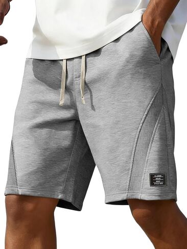 Men's Casual Sweat Shorts Elastic Waist Drawstring Pants with Pockets Athletic Workout Relaxed Fit Shorts for Men in Kuwait