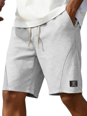 Men's Casual Sweat Shorts Elastic Waist Drawstring Pants with Pockets Athletic Workout Relaxed Fit Shorts for Men in Kuwait