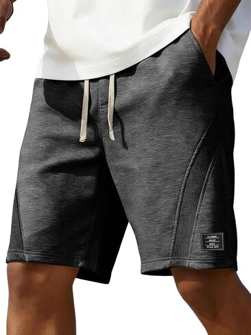 Men's Casual Sweat Shorts Elastic Waist Drawstring Pants with Pockets Athletic Workout Relaxed Fit Shorts for Men in Kuwait