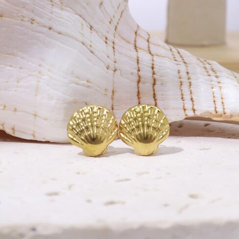 Gold Earrings for Women - 14K Gold Plated Small Shell, Starfish, Turtle, Pearl, Stud Earrings Set Summer Beachy Jewelry，Lightweight Minimalist Simple Hypoallergenic Earrings Jewelry Gifts for Her in Saudi Arabia