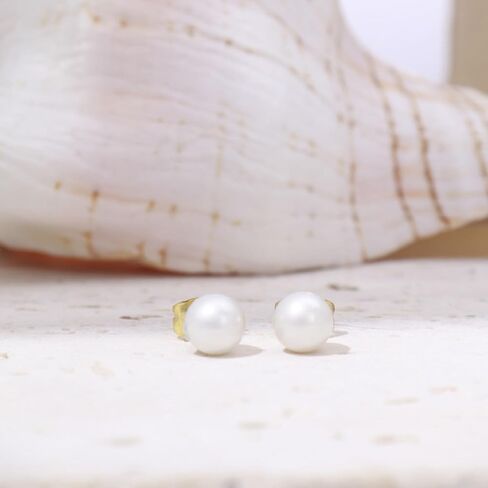 Gold Earrings for Women - 14K Gold Plated Small Shell, Starfish, Turtle, Pearl, Stud Earrings Set Summer Beachy Jewelry，Lightweight Minimalist Simple Hypoallergenic Earrings Jewelry Gifts for Her in Saudi Arabia