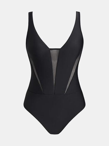 CUPSHE Women's One Piece Swimsuit V Neck Bathing Suit Adjustable Straps Mesh Swimwear Sexy in Kuwait