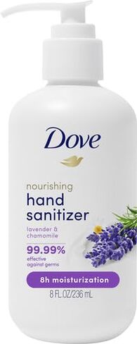 Dove Advanced Care Hand Sanitizer Lavender & Chamomile Pack of 4 for Soft, Smooth Skin, 99.99% Effective Against Many Germs, 8 oz in Kuwait