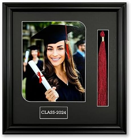 Black Wood Graduation Tassel Picture Frame for 8x10 Print with Text Card in Saudi Arabia