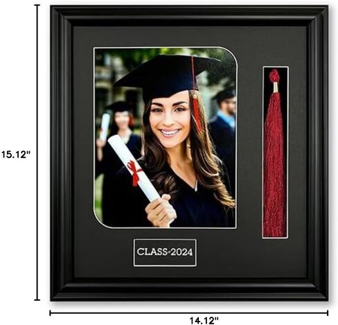 Black Wood Graduation Tassel Picture Frame for 8x10 Print with Text Card in Saudi Arabia
