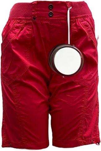 شورت برمودا للسيدات من Dash مصنوع من القطن بخصر مطاطي وجيوب أمامية وخلفية مع حلقات للحزام in Kuwait