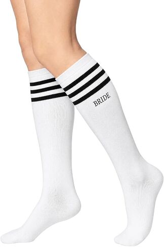 Unittype Western Bride Knee High Socks Cute Embroidered Boot Socks Bride to Be Gifts for Wedding Bridal Shower Bachelorette in Kuwait
