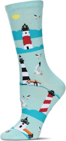 MeMoi Women's Lighthouse Rayon From Rayon Crew Socks in Kuwait
