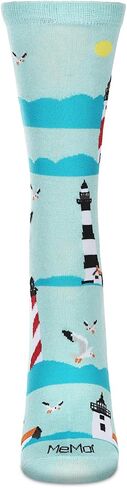 MeMoi Women's Lighthouse Rayon From Rayon Crew Socks in Kuwait