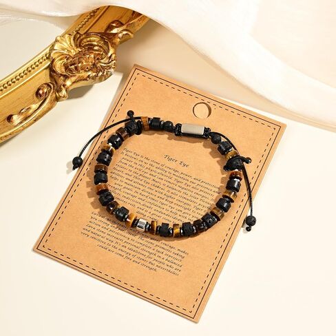 Natural Stone Adjustable Wristband for Courage, Protection & Wealth, 7 Inch Adjustable Gemstone Gift in Saudi Arabia