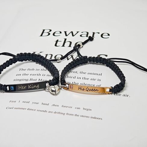 Personalized Couple Bracelets Set Mutual Attraction Relationship Bracelet Personalized Gift for Him and Her Handmade Weave Couple Bracelets in Kuwait