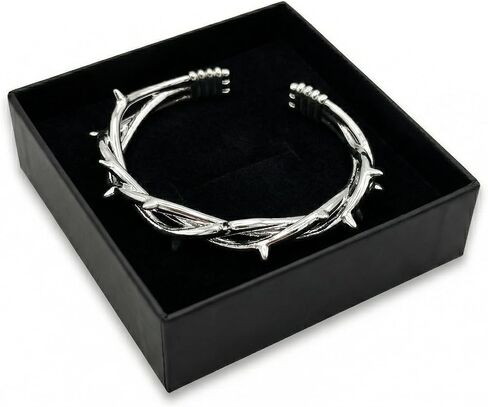 Mens Cuff Bracelet Gothic Cool Metal Steel Bangle Silver Bracelets With Box Zinc Alloy Jewelry for Men Men's Punk Retro Adjustable in Saudi Arabia