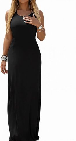 Ulovmi Women Summer Maxi Dresses Long Casual Club Party Sleeveless Tank Sundress in Saudi Arabia