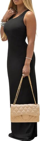 Ulovmi Women Summer Maxi Dresses Long Casual Club Party Sleeveless Tank Sundress in Saudi Arabia