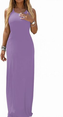 Ulovmi Women Summer Maxi Dresses Long Casual Club Party Sleeveless Tank Sundress in Saudi Arabia