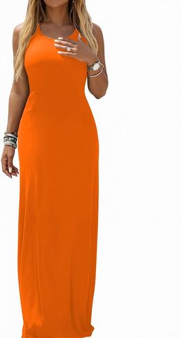 Ulovmi Women Summer Maxi Dresses Long Casual Club Party Sleeveless Tank Sundress in Saudi Arabia