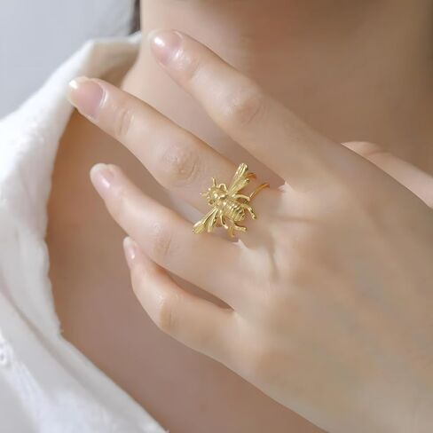 Bee Rings for Women Gold Adjustable Openning Bee Ring in Kuwait