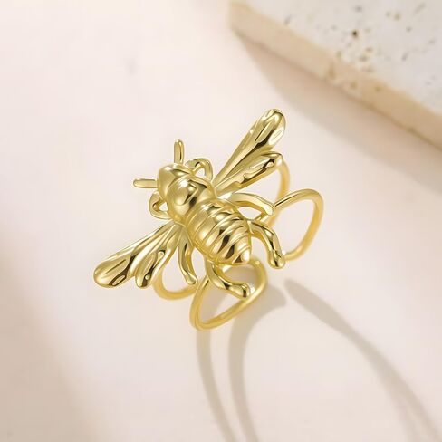 Bee Rings for Women Gold Adjustable Openning Bee Ring in Kuwait
