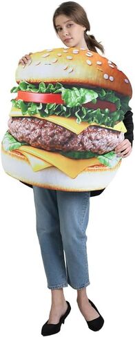 PGOND Adult Hamburger Costume Cosplay Funny Party Halloween Costume in Saudi Arabia