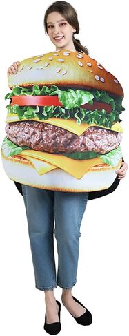 PGOND Adult Hamburger Costume Cosplay Funny Party Halloween Costume in Saudi Arabia