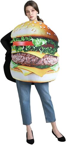 PGOND Adult Hamburger Costume Cosplay Funny Party Halloween Costume in Saudi Arabia
