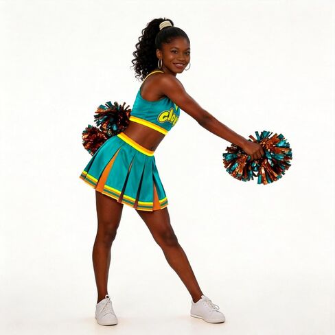 Womens Cheerleader Costume Dress Adult 2 Piece Cheerleading Crop Top Skirt Halloween Cosplay Uniform Set in Saudi Arabia