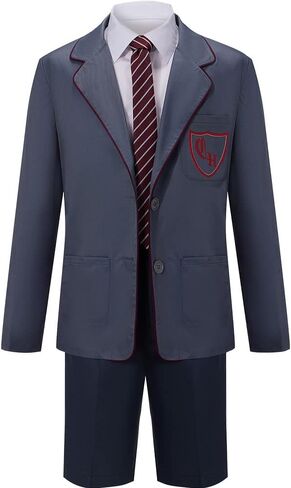 AwwwCos Men The Musical Cosplay Costume Gray School Uniform Shorts Skirt with Tie Halloween Party Outfit in Saudi Arabia