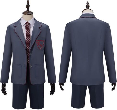 AwwwCos Men The Musical Cosplay Costume Gray School Uniform Shorts Skirt with Tie Halloween Party Outfit in Saudi Arabia