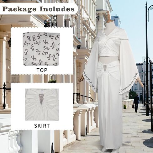 Knight Costume Women Queen Cosplay White Dress Top Skirt Accessories for Adult in Saudi Arabia