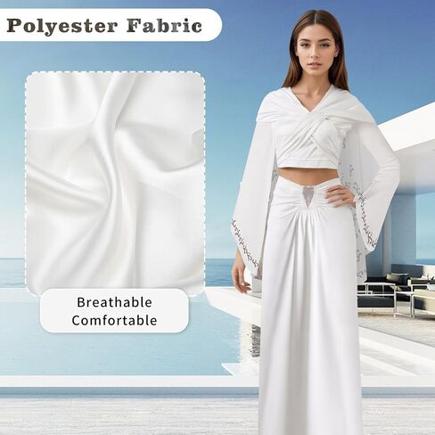 Knight Costume Women Queen Cosplay White Dress Top Skirt Accessories for Adult in Saudi Arabia