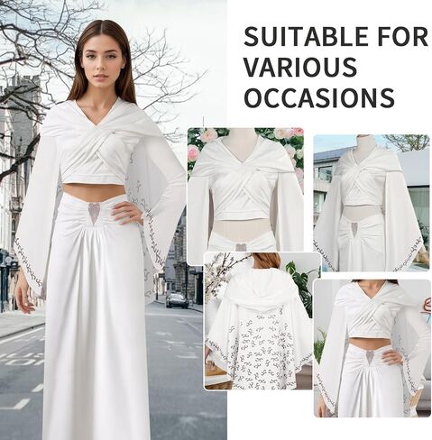 Knight Costume Women Queen Cosplay White Dress Top Skirt Accessories for Adult in Saudi Arabia