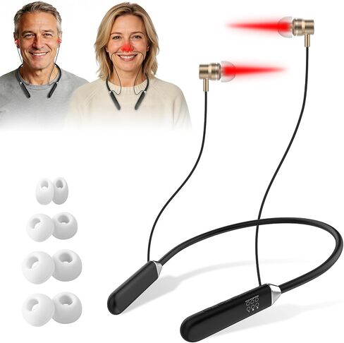 Upgraded 2-in-1 Red Light Therapy Device for Ears & Nose, Dual-Wavelength 660nm Red Light & 810nm Near-Infrared Light, Timer Function, Neck-Wearable Design for Ear Comfort & Daily Wellness Care in Saudi Arabia