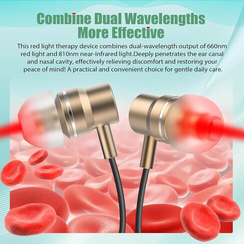 Upgraded 2-in-1 Red Light Therapy Device for Ears & Nose, Dual-Wavelength 660nm Red Light & 810nm Near-Infrared Light, Timer Function, Neck-Wearable Design for Ear Comfort & Daily Wellness Care in Saudi Arabia
