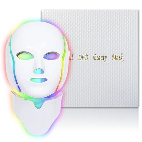 EVFOFO Red Light Therapy Mask for Face, 7 Custom Modes with 850nm NIR & 630nm Red Light, Portable LED Face Mask Light Therapy with Timer for Home Use, White in Saudi Arabia