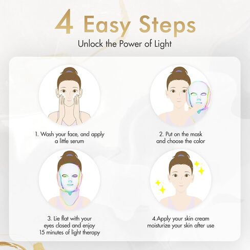 EVFOFO Red Light Therapy Mask for Face, 7 Custom Modes with 850nm NIR & 630nm Red Light, Portable LED Face Mask Light Therapy with Timer for Home Use, White in Saudi Arabia