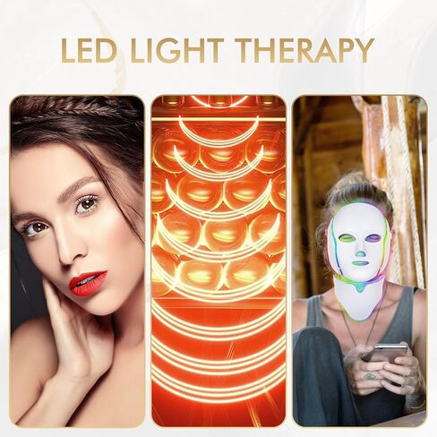 EVFOFO Red Light Therapy Mask for Face, 7 Custom Modes with 850nm NIR & 630nm Red Light, Portable LED Face Mask Light Therapy with Timer for Home Use, White in Saudi Arabia