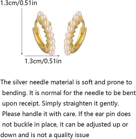 Mini Rice Pearl Huggie Hoop Earrings, Geometric Circle Ear Cuff with Simulated Pearls for Women, Elegant Minimalist Everyday Jewelry, All-Season Wear for Girlfriend and Friends in Kuwait