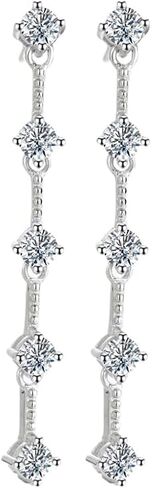 Minimalist 1ct.tw. Diamond Hoop Earrings for Women | Chic D-Color VVS1 Dangle Earrings | Elegant Birthday Gift in Saudi Arabia
