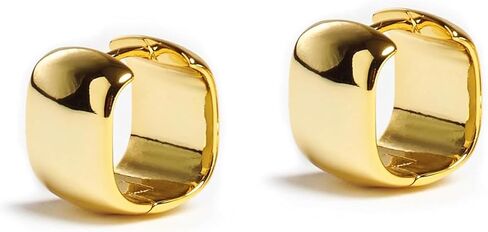 VÓEN Refined Glow Mini Hoops – 14K Yellow Gold Huggie Hoop Earrings for Women - 13.5mm Small Gold Earrings for Women - Lightweight Hypoallergenic Thick Hoops in Saudi Arabia