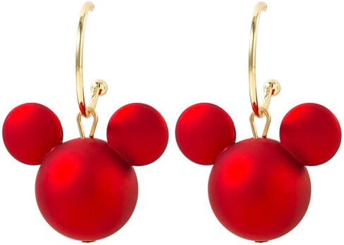 Earrings for Women Trendy, Hoop Earrings for Women, Glossy Red Charm Drop Hoops, Cute Statement Jewelry for Party Holiday Gift in Saudi Arabia
