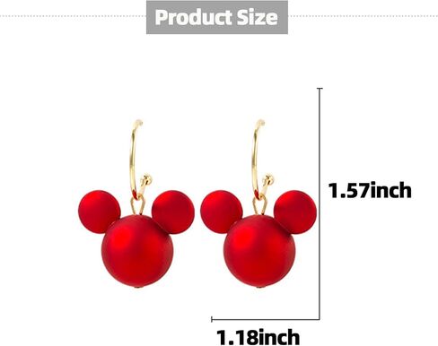 Earrings for Women Trendy, Hoop Earrings for Women, Glossy Red Charm Drop Hoops, Cute Statement Jewelry for Party Holiday Gift in Saudi Arabia