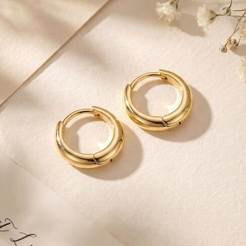 Gold Hoop Earrings for Women 14K Gold Earrings for Women 14K Gold Hoop Earring for Womens Hoops Flowing Curve for Feminine Feel Hoops Earring for Womens 13/18/ 22 MM in Saudi Arabia