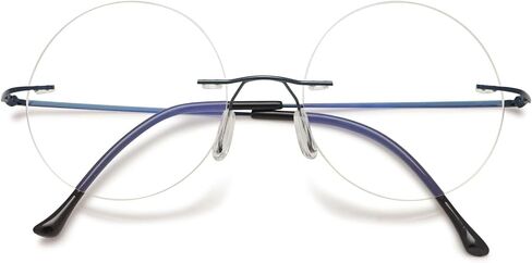 Round Rimless Reading Glasses Anti Blue Light Blocking Readers Women Men Titanium Frameless Eyeglasses Eyewear in Kuwait