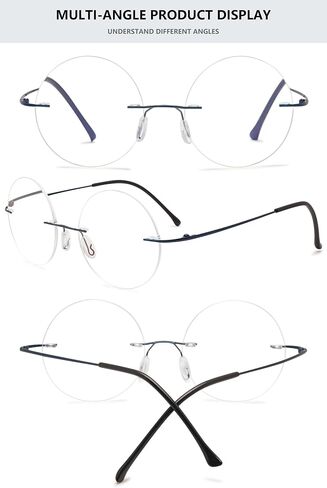 Round Rimless Reading Glasses Anti Blue Light Blocking Readers Women Men Titanium Frameless Eyeglasses Eyewear in Kuwait